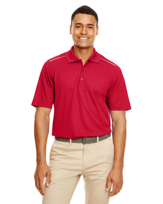Core 365 Men's Radiant Performance Pique 4 oz 100% polyester Polo Shirt With Reflective Piping